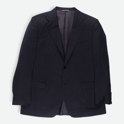 Dark Grey Pinstripe Wool Regular Fit 2 Piece Suit UK 46/40