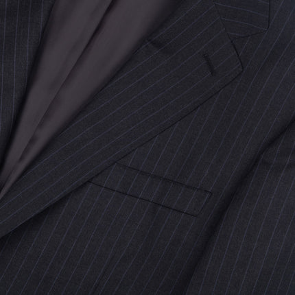Dark Grey Pinstripe Wool Regular Fit 2 Piece Suit UK 46/40