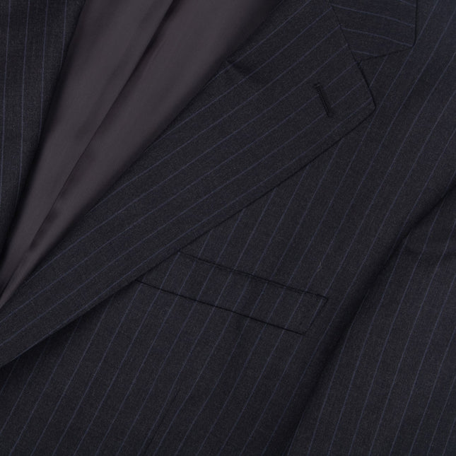 Dark Grey Pinstripe Wool Regular Fit 2 Piece Suit UK 46/40
