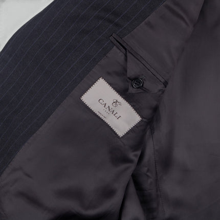 Dark Grey Pinstripe Wool Regular Fit 2 Piece Suit UK 46/40