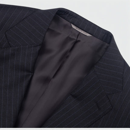 Dark Grey Pinstripe Wool Regular Fit 2 Piece Suit UK 46/40