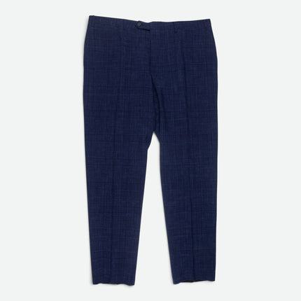 Navy Blue Wool Silk Linen Blend 2 Piece Suit UK 46/40
