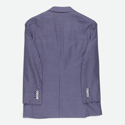 Blue and White Houndstooth Wool Unlined Blazer UK 36