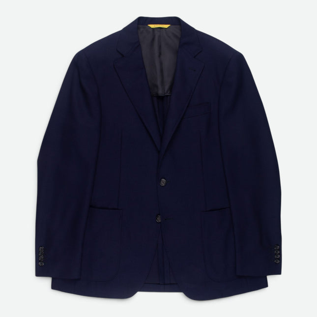 Navy Blue Wool Unlined Blazer UK 40