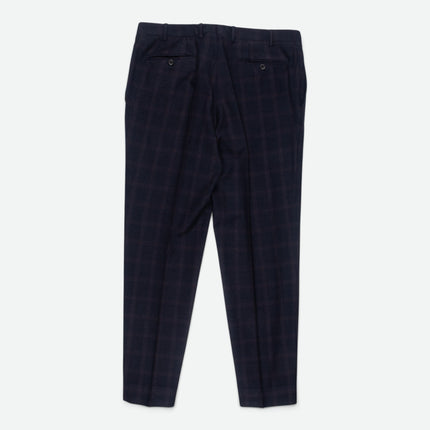 'Milano' Navy Blue Check Wool Modern Fit 2 Piece Suit UK 42/34