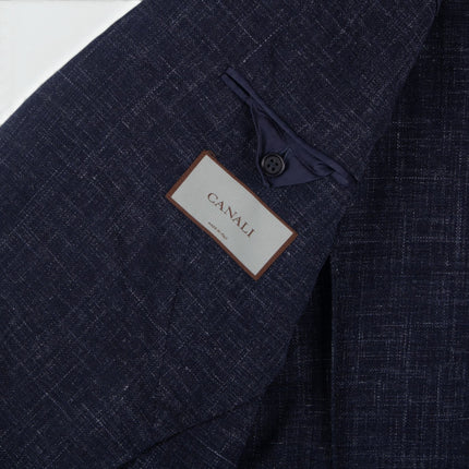 Navy Blue Wool Linen Blend Unlined Blazer UK 50