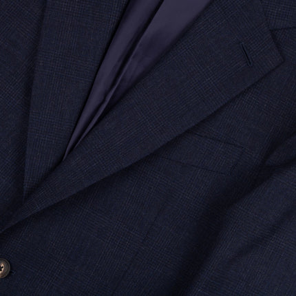 'Holbech' Navy Blue Check Wool Tailored Fit Blazer UK 40