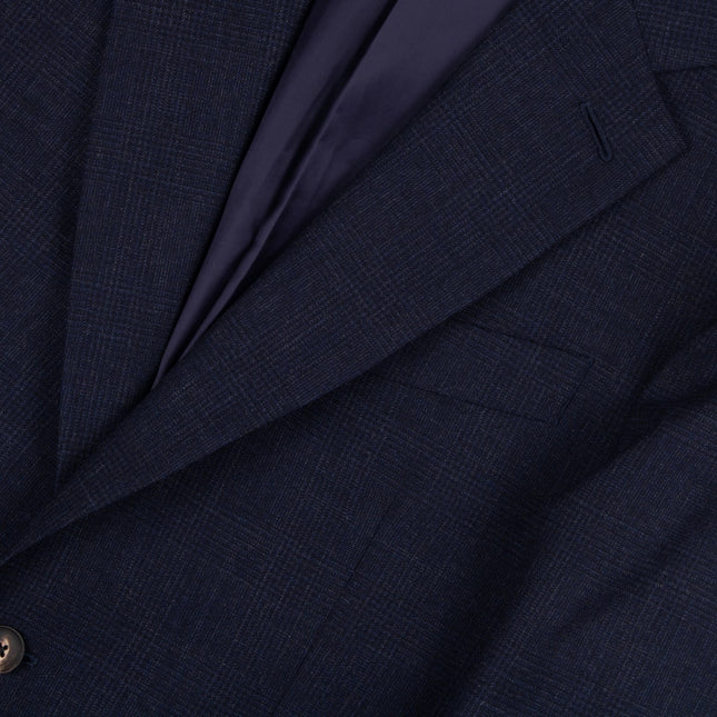 'Holbech' Navy Blue Check Wool Tailored Fit Blazer UK 40
