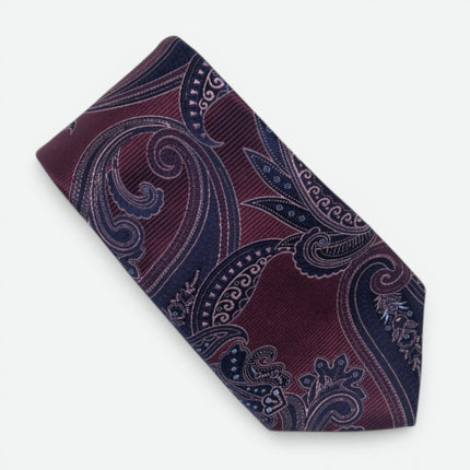 Burgundy Paisley Silk Tie