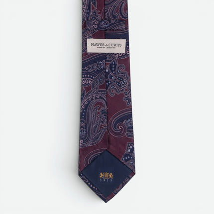 Burgundy Paisley Silk Tie