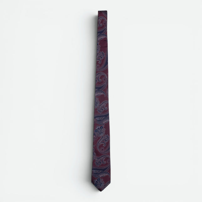 Burgundy Paisley Silk Tie