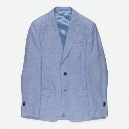 Light Blue Linen Tailored Fit 3 Piece Suit UK 38/32