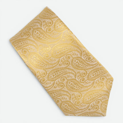 Yellow Paisley Silk Tie