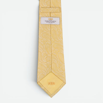 Yellow Paisley Silk Tie