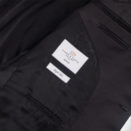 Black Super 100s Wool Classic Fit Dinner Suit UK 50/44