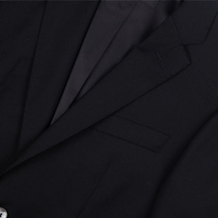 'H-Huge' Black Stretch Wool Blend Slim Fit 2 Piece Suit UK 36/30