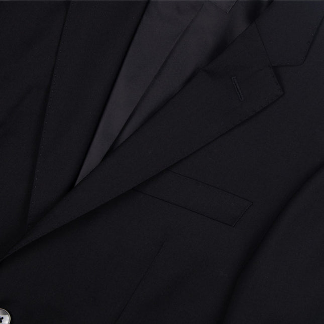 'H-Huge' Black Stretch Wool Blend Slim Fit 2 Piece Suit UK 36/30