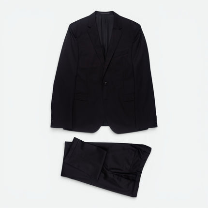 'Ryan' Black Super 120s Wool Slim Fit 3 Piece Suit UK 44/36