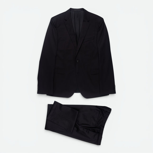 'Ryan' Black Super 120s Wool Slim Fit 3 Piece Suit UK 44/36