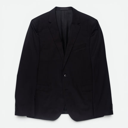 'Ryan' Black Super 120s Wool Slim Fit 3 Piece Suit UK 44/36