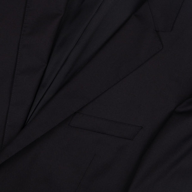 'Ryan' Black Super 120s Wool Slim Fit 3 Piece Suit UK 44/36