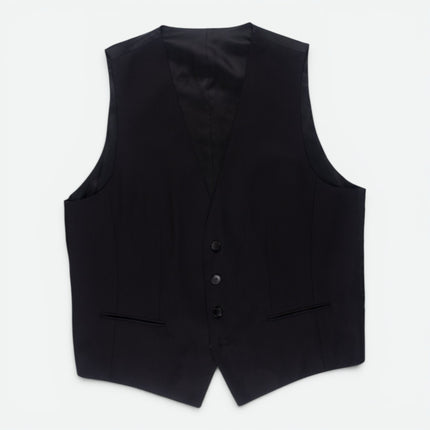 'Ryan' Black Super 120s Wool Slim Fit 3 Piece Suit UK 44/36