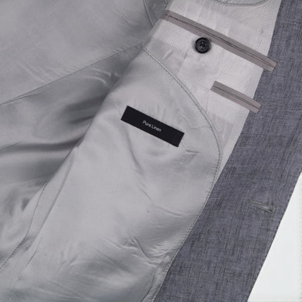 'Hutch' Grey Linen Tailored Fit Blazer UK 42