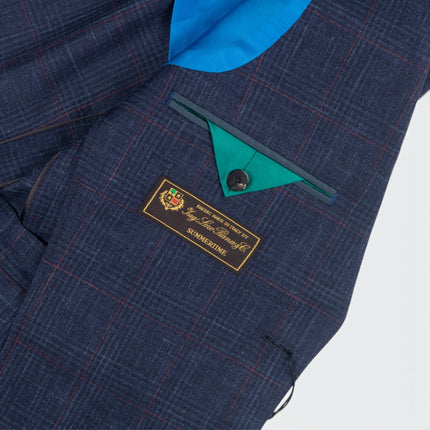 Navy Blue Loro Piana Summertime Wool Silk Blend Tailored Fit Blazer UK 38