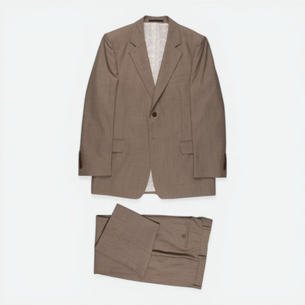 '9551 Priority' Beige Wool Tailored Fit 2 Piece Suit UK 40/32