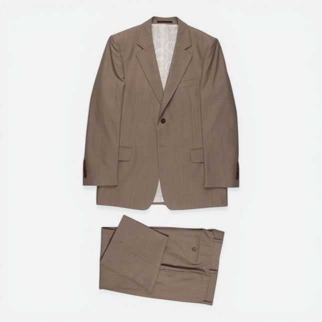 '9551 Priority' Beige Wool Tailored Fit 2 Piece Suit UK 40/32