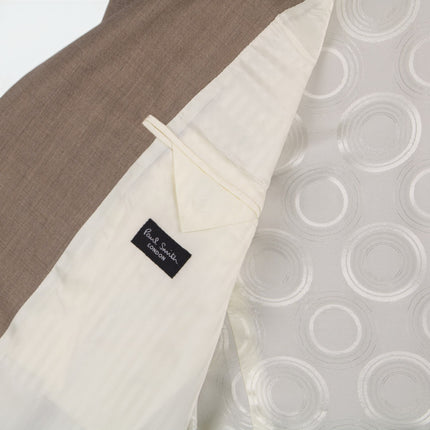'9551 Priority' Beige Wool Tailored Fit 2 Piece Suit UK 40/32