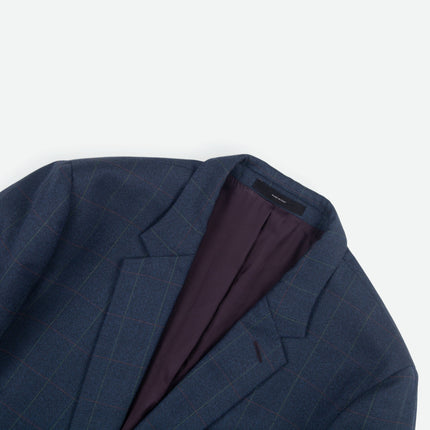 Soho '1439' Blue Check Wool Tailored Fit 2 Piece Suit UK 42/34