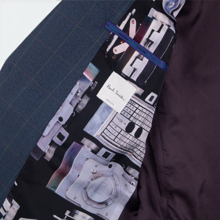 Soho '1439' Blue Check Wool Tailored Fit 2 Piece Suit UK 42/34