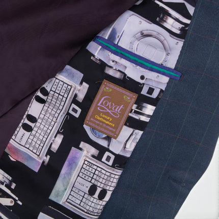 Soho '1439' Blue Check Wool Tailored Fit 2 Piece Suit UK 42/34