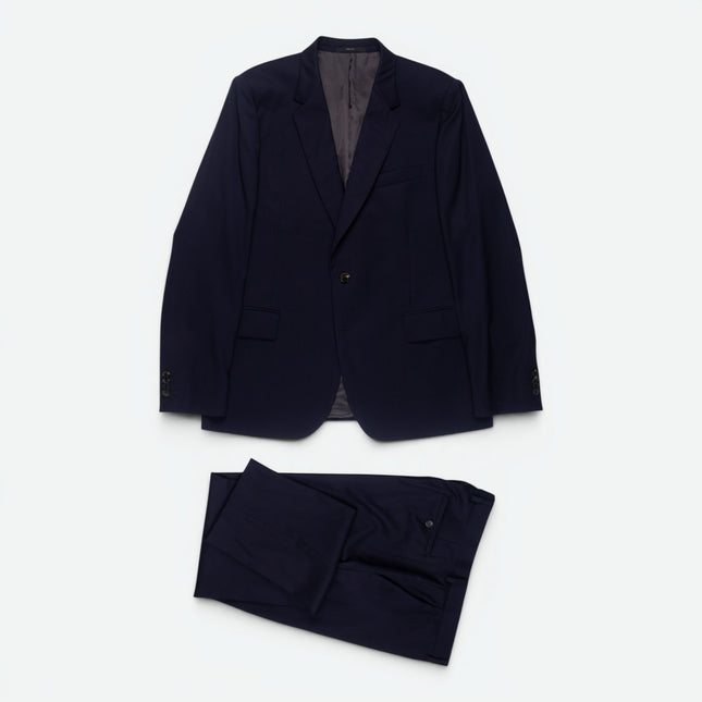 The Soho 'W439' Navy Blue Wool Tailored Fit 3 Piece Suit UK 44/34