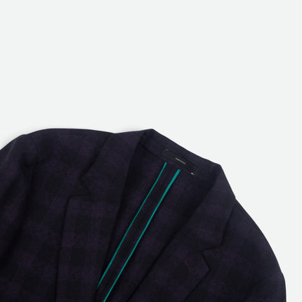 Soho '1599' Navy Purple Check Wool Unlined Blazer UK 38