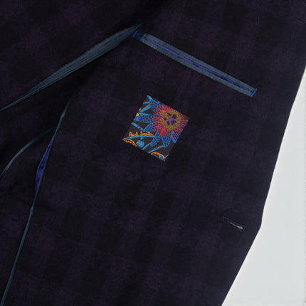 Soho '1599' Navy Purple Check Wool Unlined Blazer UK 38