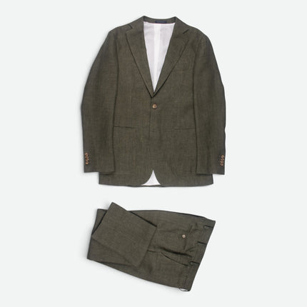 'Havana Patch' Green Linen Slim Fit 2 Piece Suit UK 36/30