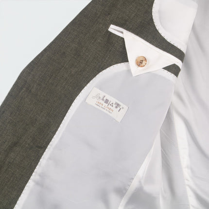 'Havana Patch' Green Linen Slim Fit 2 Piece Suit UK 36/30